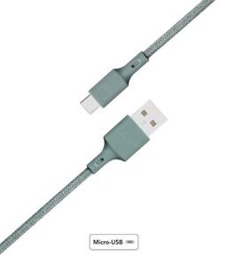 Câble Recyclable coton Night Green USB A/micro USB 2 m 2.1A