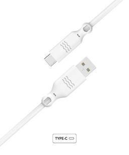 Câble synchro et charge USB A/ USB Type-C blanc 3A 1.2m Just