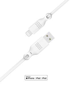 Câble synchro et charge Lightning Apple blanc 2.4A 2m Just