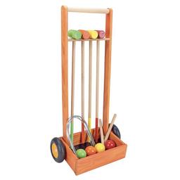 Jeu de croquet avec chariot en bois - 4 joueurs