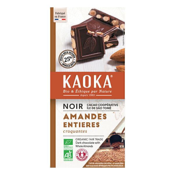 Tablette de chocolat noir et amandes entières 180g