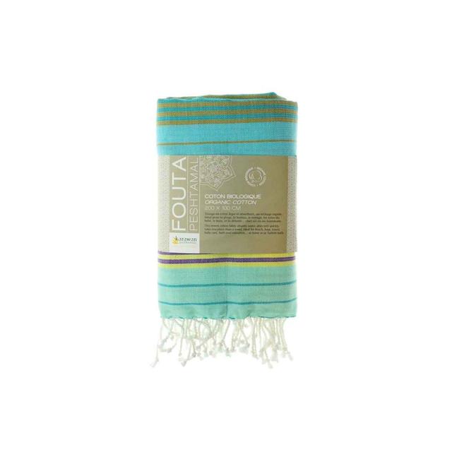 Fouta en coton biologique Aqua 100 x 200cm