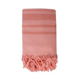 Fouta en coton biologique Coral - 90 x 160 cm