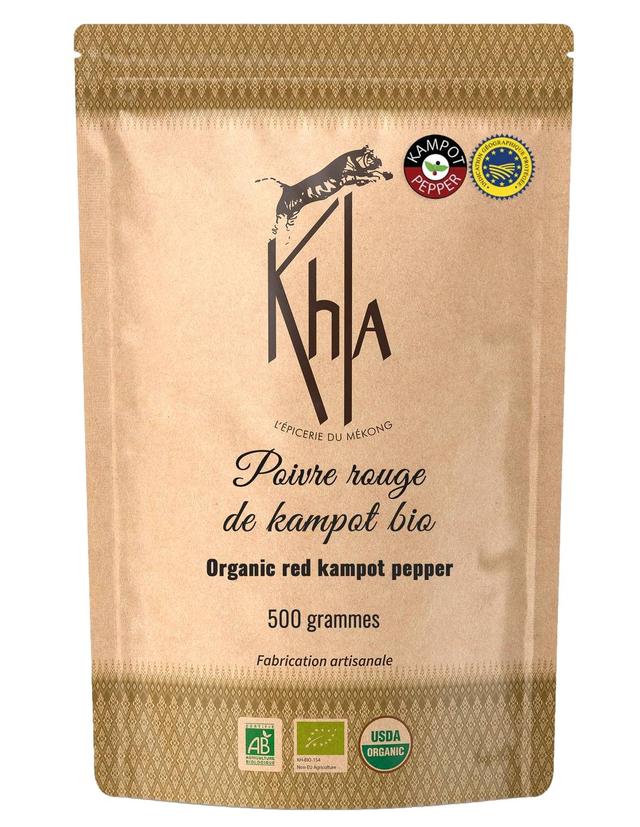 Poivre rouge de Kampot 500g - IGP-Biologique-Premium-en grains