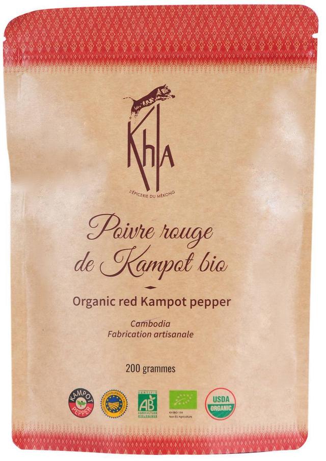 Poivre rouge de Kampot Bio 200g-IGP-Premium-en grains