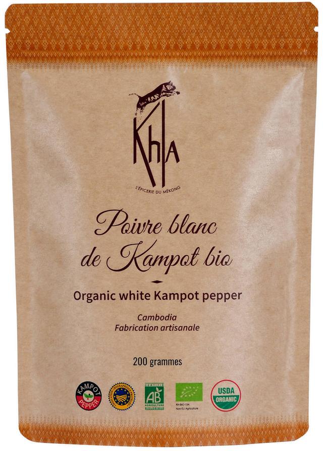 Poivre blanc de Kampot Bio 200g-IGP-Premium-en grains