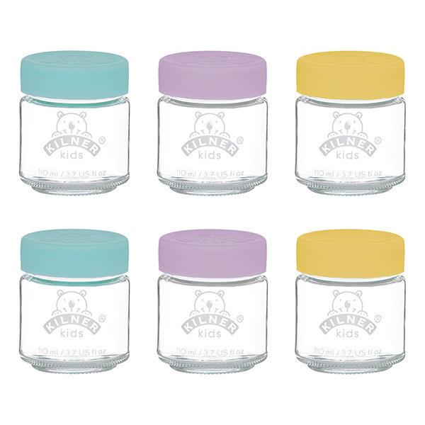 Set de 6 petits pots en verre pour bébé 110ml