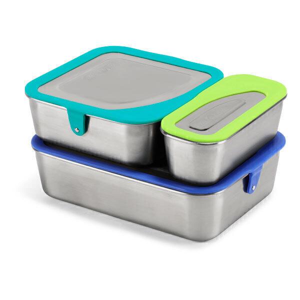 Set 3 Lunch box inox couvercle silicone