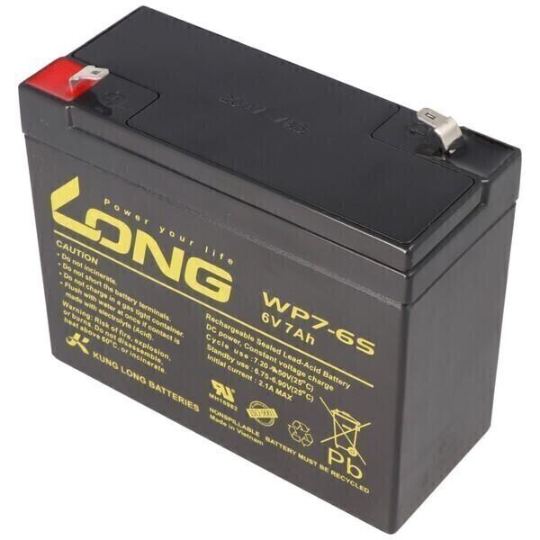 Batterie plomb-polaire Kung Long WP7-S6 F1, 6 volts, 7 Ah avec