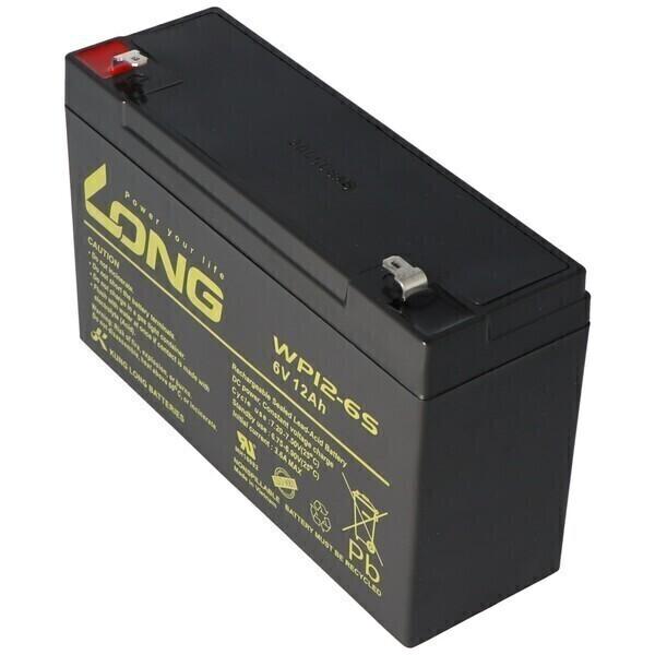 Batterie plomb Kung Long WP12-6S 6 volts 12Ah avec contact