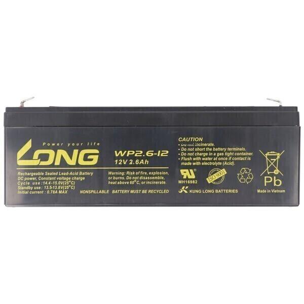 Batterie au plomb Kung Long WP2.6-12 F1, 12V, 2.6Ah avec