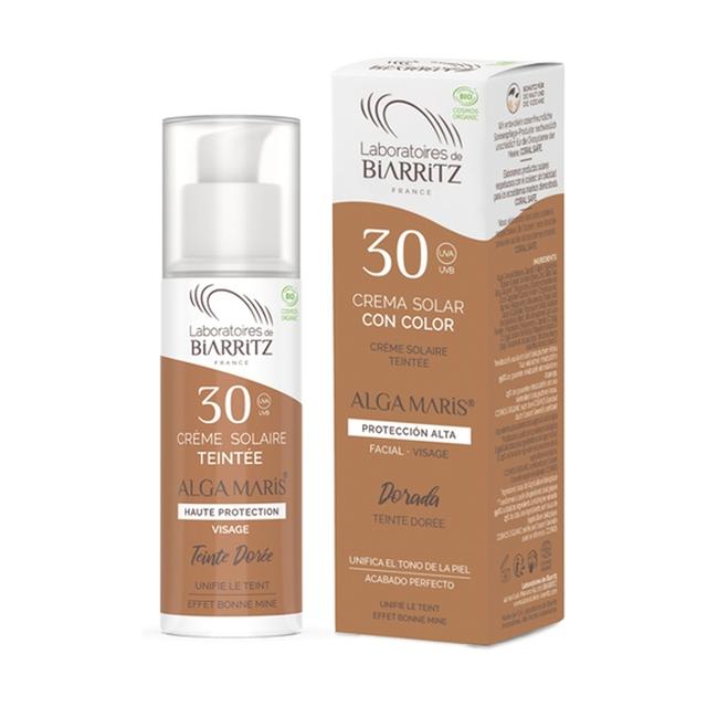 Crème solaire visage teinte dorée SPF30 50 ml