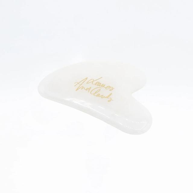 Gua sha de quartz blanc