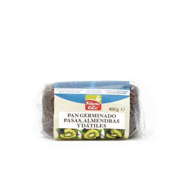 Pain germé aux amandes, raisins secs et dattes sans levure