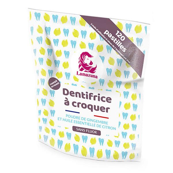 Dentifrice à croquer Poudre de gingembre et huile essentielle de