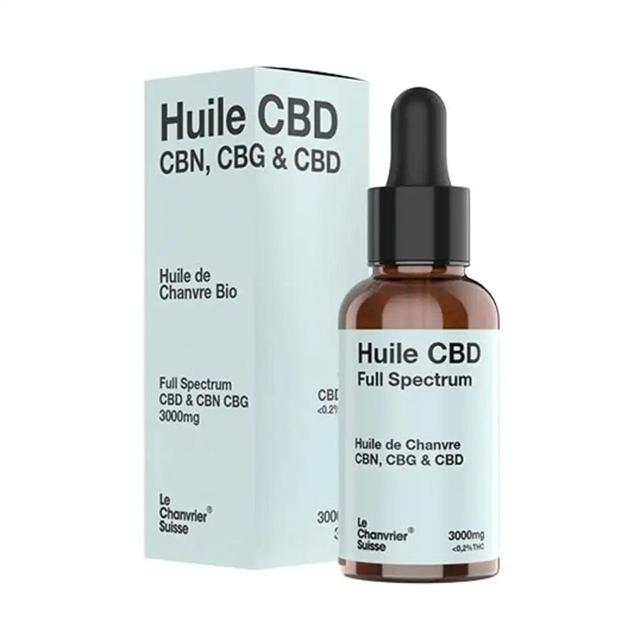 Huile CBD CBN & CBG Bio Full Spectrum 3000mg / 10% (30ml)