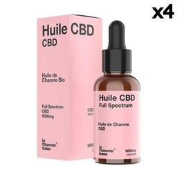 Lot 4 Huiles CBD Full Spectrum 6000mg/20% (4x30ml)