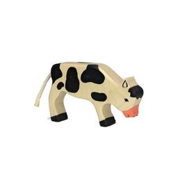 Figurine Holtztiger Veau broutant - Noir et Blanc