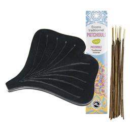 Porte-encens Ginko + Encens indien au Patchouli