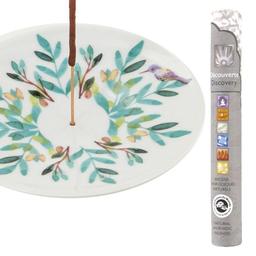 Coupelle porte-encens en porcelaine Aquarelle + encens