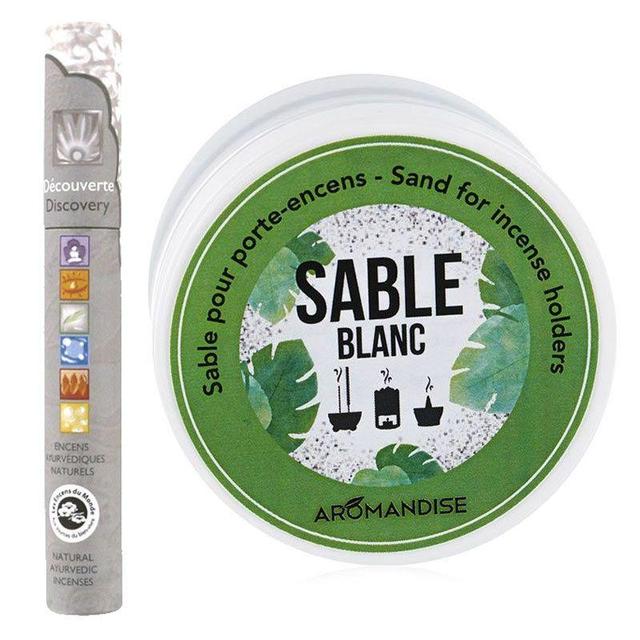 Sable blanc pour porte-encens + 14 bâtonnets d'encens