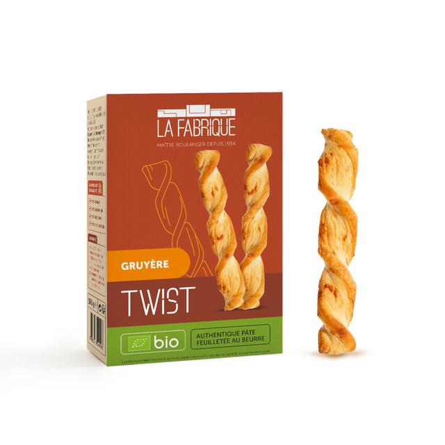 Biscuits apéritifs Twists au beurre et gruyère 100g