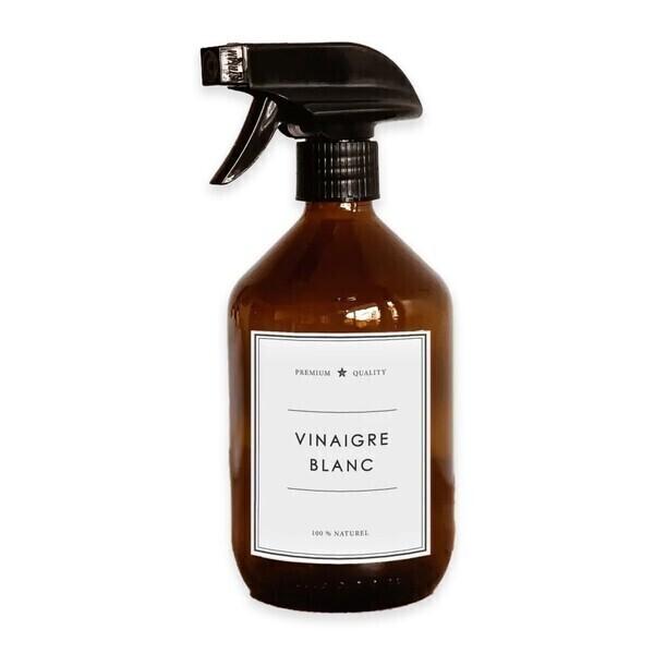 Flacon vide vinaigre blanc 500 ml - Verre ambré - Spray noir