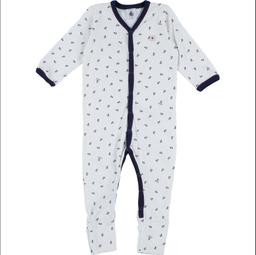 PETIT BATEAU - Pyjama blanc, bleu - 9 Mois