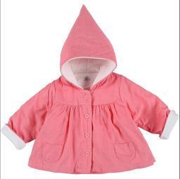 PETIT BATEAU - Manteau velours rose - 6 Mois