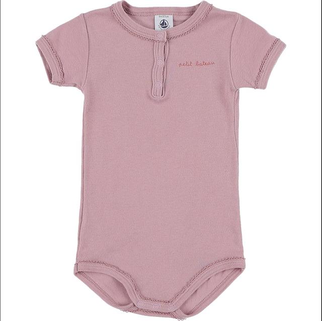 PETIT BATEAU - Body mauve - 6 Mois