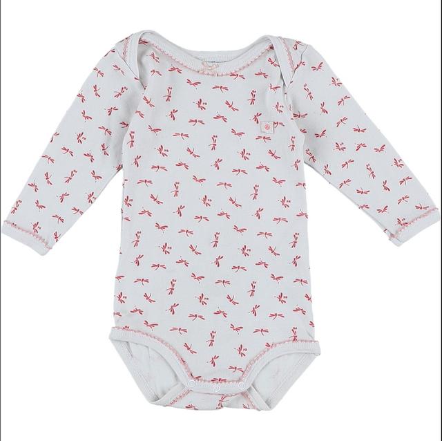 PETIT BATEAU - Body blanc, rose - 6 Mois