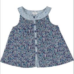 CYRILLUS - Blouse bleu, blanc - 3 Ans