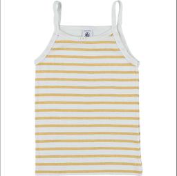 PETIT BATEAU - Maillot de corps blanc, moutarde - 5 Ans