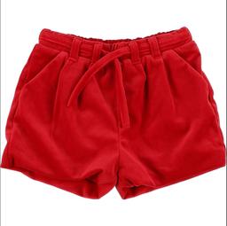 OBAÏBI - Short velours lisse rouge - 18 Mois