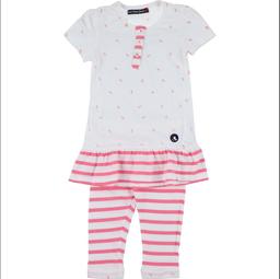 SAINT JAMES - Ensemble robe et leggings blanc, rose - 12 Mois