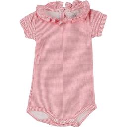 PETIT BATEAU - Body à col collerette rose, blanc - 3 Mois