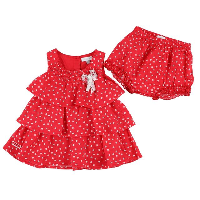 ABSORBA - Robe + bloomer rouge, blanc - 3 Mois