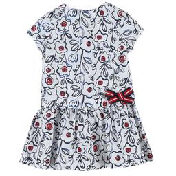 PETIT BATEAU - Robe blanc, bleu, rouge - 18 Mois