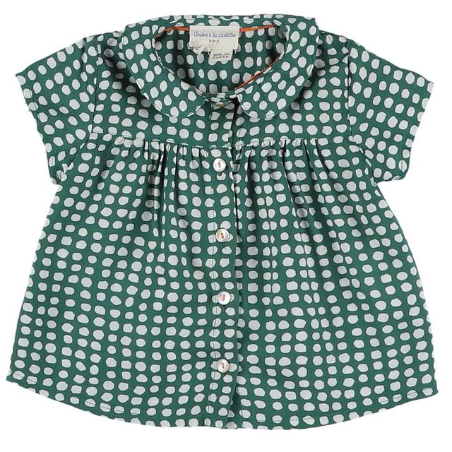 ARSENE & LES PIPELETTES - Blouse vert, blanc - 6 Mois