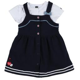 TERRE DE MARINS - Robe + t-shirt bleu, blanc - 12 Mois