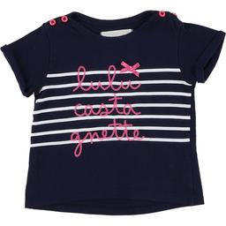 LULUCASTAGNETTE - T-shirt bleu, blanc, rose - 18 Mois