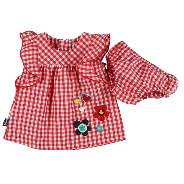 BOBOLI - Robe + bloomer rouge, blanc - 1 Mois