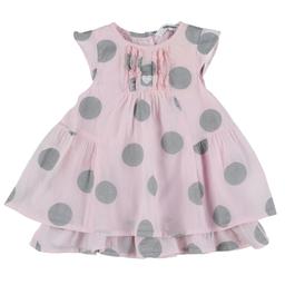 3 POMMES - Robe rose, gris - 6 Mois