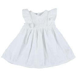 BOUT'CHOU - Robe gaz de coton blanc - 6 Mois