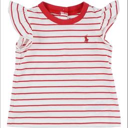 RALPH LAUREN - T-shirt rouge, blanc - 6 Mois