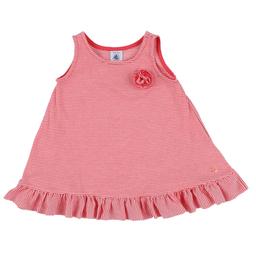 PETIT BATEAU - Robe orange, blanc - 12 Mois