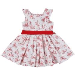 PETIT BATEAU - Robe rouge, blanc - 3 Ans