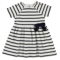 PETIT BATEAU - Robe bleu, blanc - 6 Mois