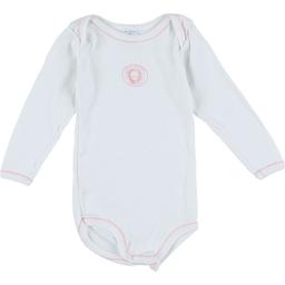 PETIT BATEAU - Body blanc, rose - 18 Mois