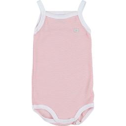 PETIT BATEAU - Body rose, blanc - 6 Mois